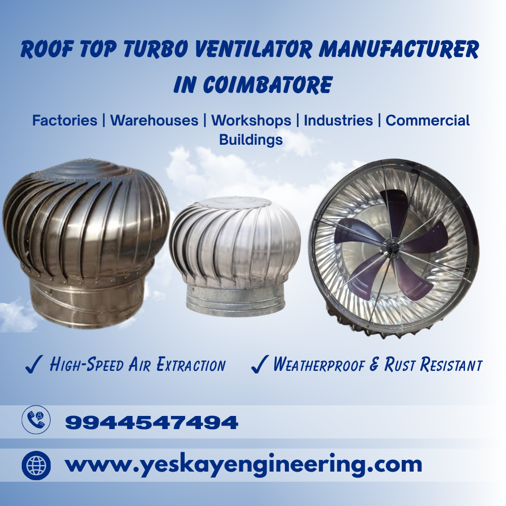Roof Top Turbo Ventilator Manufacturer in Coimbatore